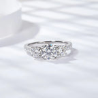 1-3CT Moissanite D Color VVS Diamond Women's Oval Radiant Ring S925 Silver Ring Plated White Gold Jewelry Rings for Women