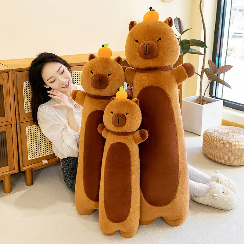 50-110cm Kawaii Giant Long Capybara Plush Pillow Soft Stuffed Animals Cartoon Toys Babys Accompany Sleeping Doll for Girls Gifts