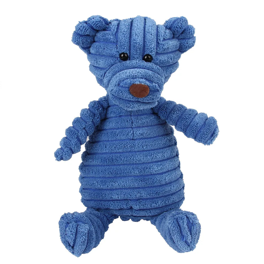 Corduroy Plush Squeaky Dog Toy – Animal Designs