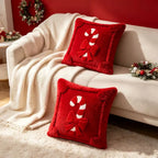 Christmas Pillow Cover Plush Soft Cushion Cover Candy Cane Pattern Decorative Throw Pillow Case Xmas Home Cozy Winter Sofa Decor