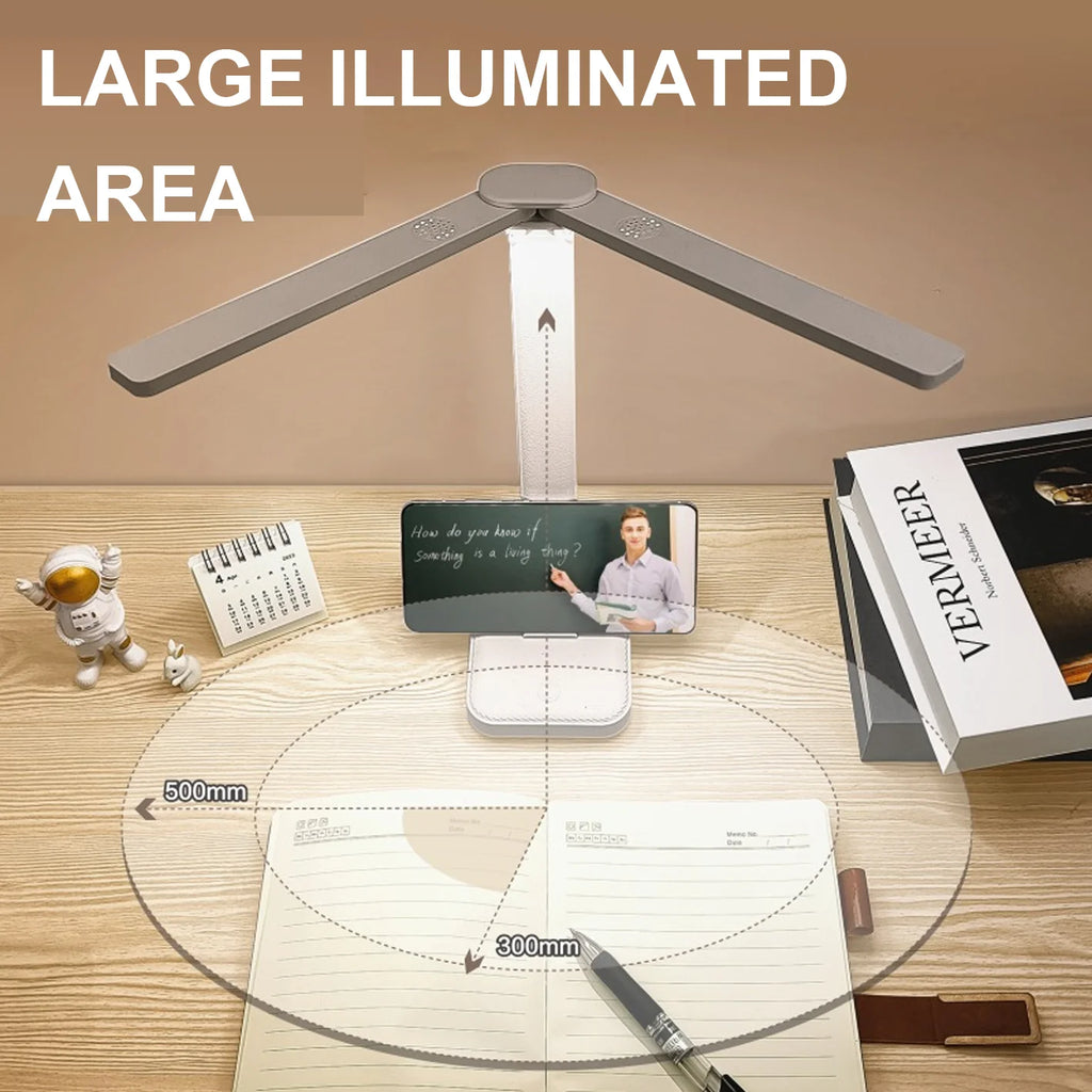 USB Desk Lamp 3 Levels Dimmable Touch Night Light USB Rechargeable Eye Protection Foldable