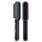Electric PTC Heat Straightening Brush One Step Hair Dryer 3 In 1 Ceramic Flat Iron Women Hair Straightener Comb And Curling