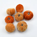 10pcs Velvet Artificial Pumpkin Decoration Desktop Pumpkin Halloween Decoration