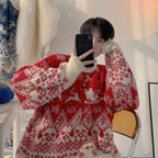 Men's Colour Block Hooded Christmas Jumper