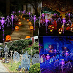 Halloween Solar Bat & Skeleton Garden Stake Lights – 2 Pack