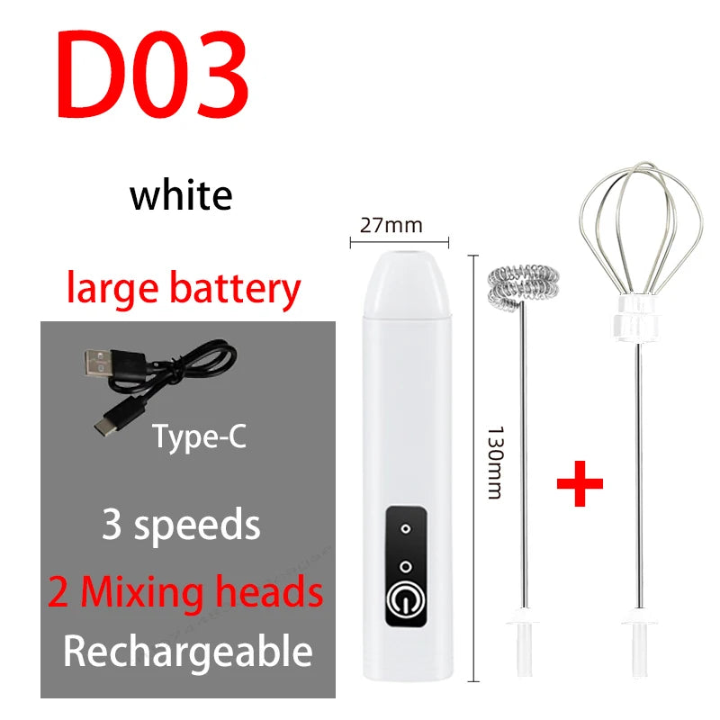 Rechargeable Milk Frother & Egg Whisk — 3 Speeds