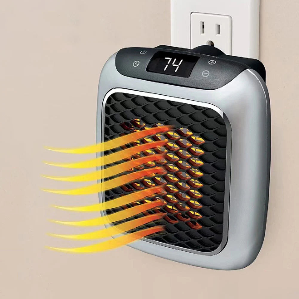 Portable Electric Heater Wall Outlet Small Space Heater with Adjustable Thermostat, Programmable 12-Hour Timer, Auto Shut Off ﻿