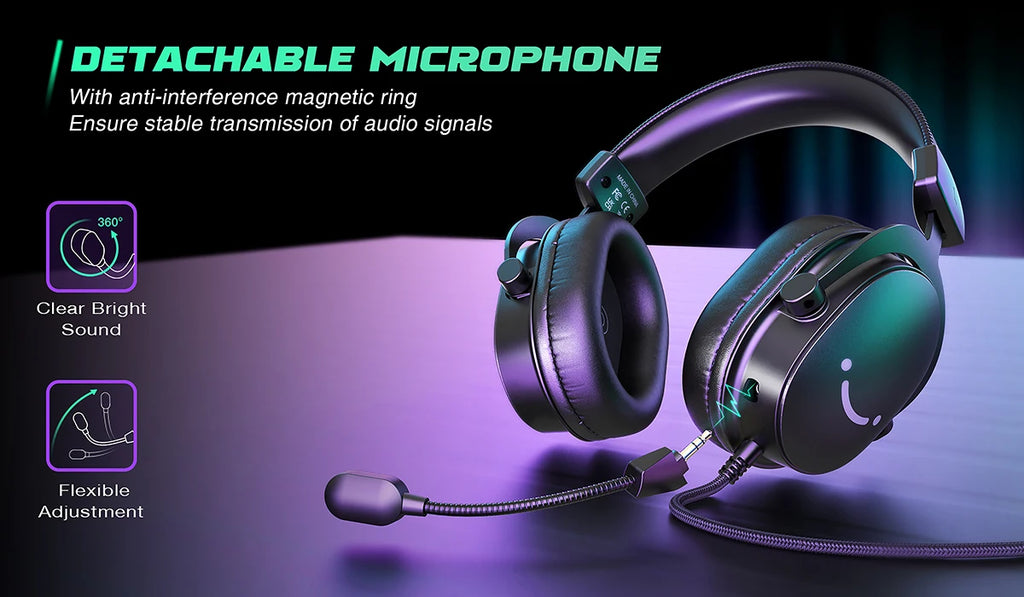 FIFINE Headset,3.5 mm Jack & USB Headphone with 7.1 Surround Sound/Volum Control/Mute Switch for PC / MAC / PS4 / PS5 Mixer-H9