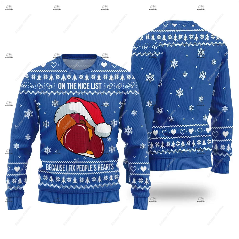 Santa Cat Print Christmas Jumper