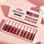 12 Colors Lip Gloss Gift Set, Smooth Long Lasting Non-Transfer Lipstick Kit, Multi Nude Shades Lip Makeup for Christmas Holiday
