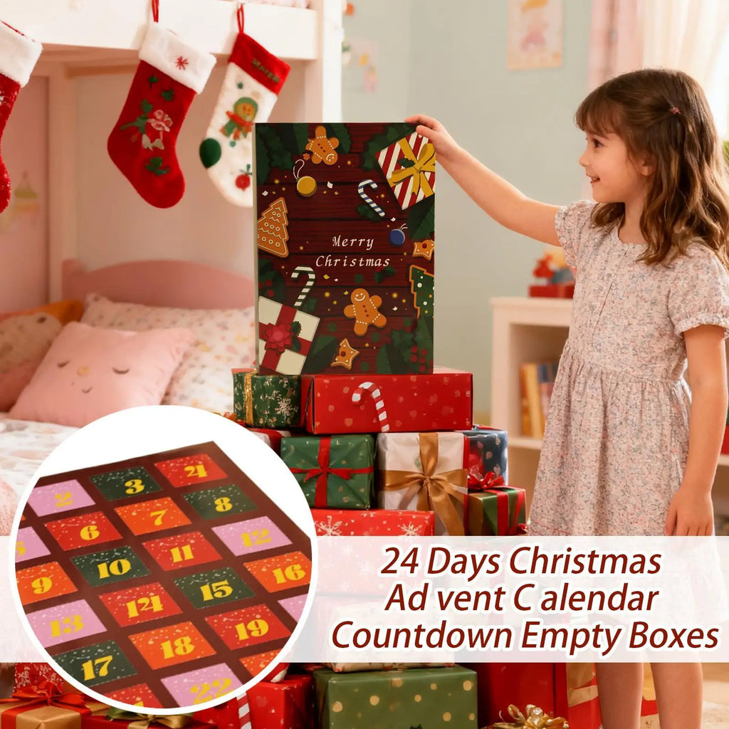 Christmas Advent Filling Box 24-Day Fillable Reusable Kids Christmas calender