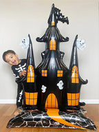 1pcs Halloween 58-inch Super-large Haunted House Castle Standing Aluminum Foil Balloon Horror Halloween Haunted House Party
