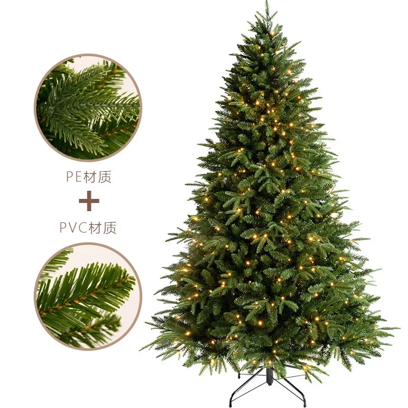 2026 new Christmas decoration high-end PE mixed Christmas tree, encrypted branches with lights, Christmas tree