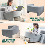Reading Pillow for Gaming, Extra Large Arm Rest Pillow for Adult, Memory Foam Bed Rest Pillow for Reading, Working,with Rem，1 PC