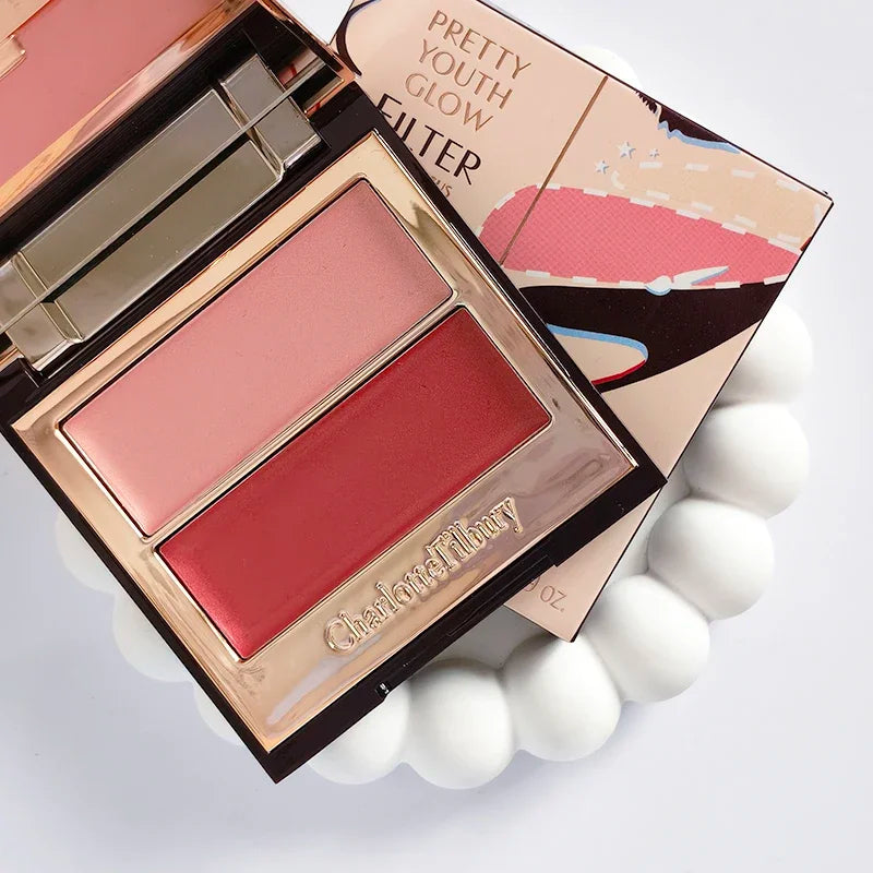 Hot Sale Charlotte Brand Setting Spray Fine Texture Powder Small Gold Plate 2 Color Powder Blusher Essence Oil Tilbury Cosmetics