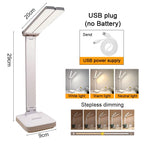 USB Desk Lamp 3 Levels Dimmable Touch Night Light USB Rechargeable Eye Protection Foldable