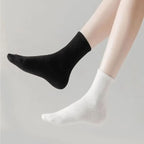 5/10/20 Pairs Neutral Solid Color Round Neck Socks Spring Summer Sweat Absorbing Breathable Comfortable All-season Sports Socks