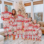 Merry Christmas Allover Print Pajamas Family Matching Outfits Mom Daughter Dad Son Clothing Sets Baby Romper Pjs Xmas Party Look