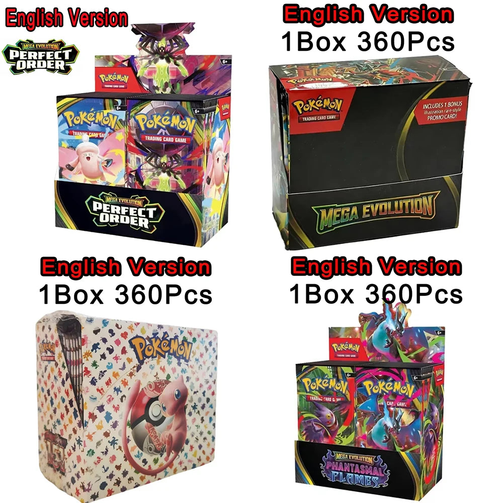 36style 360Pcs Pokemon Card English PERFECT ORDER VIOLE 151 MEGA EVOLUTION Evolutions HIDDEN FATES Booster Box Collectible