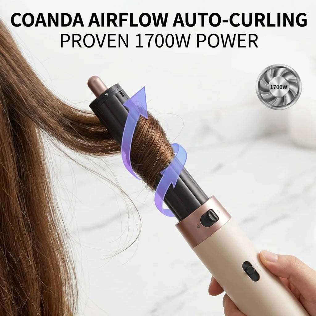 1700W New 6-in-1 Hair Styler Hot Air Brush Multi-Functional Dry Straighten Curl Salon  Home Use Hair Styling Tool