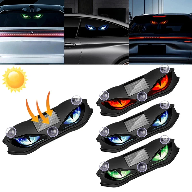 Solar Powered Car Neon Light Wireless Cool DEMON EYE Led Ambient Light Suction Cup USB Rechargeable Atmosphere Breathing Lamp