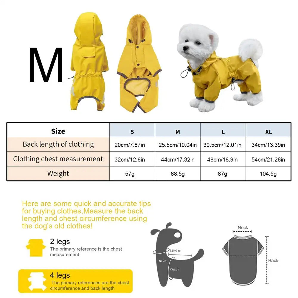 Lightweight Waterproof Dog Raincoat for Small to Large Dogs