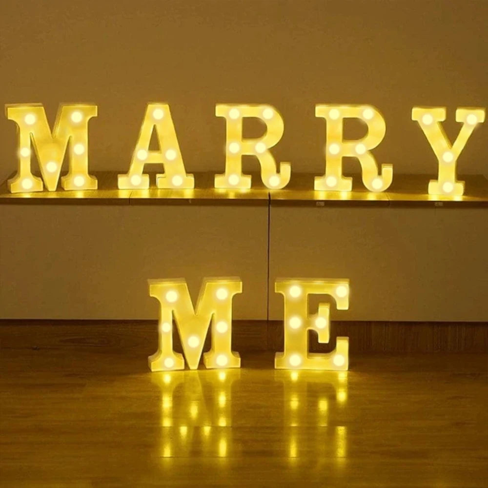 Number Letter Lamp Luminous Alphabet LED Lights Decororation Night Lights