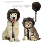 Pet Bob Wig Exposed Ear Design Comfortable To Wear Cat Fake Hair Dressing Up fun