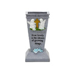 Solar LED Cross Grave Vase Outdoor Commemorative Flower Holder Garden Cemetery Memorial Decoration Light Ornament Base