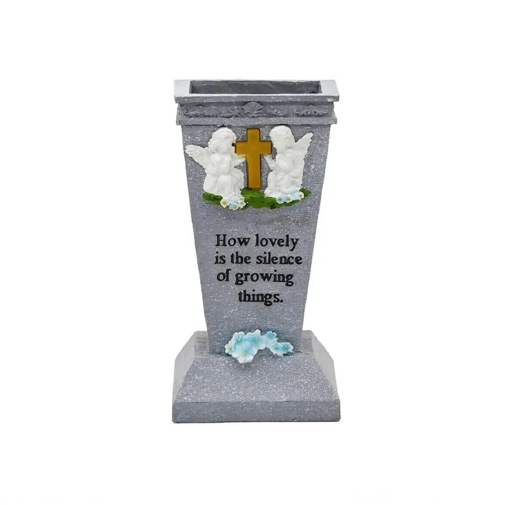 Solar LED Cross Grave Vase Outdoor Commemorative Flower Holder Garden Cemetery Memorial Decoration Light Ornament Base