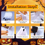 Solar Ghost Halloween Pathway Lights