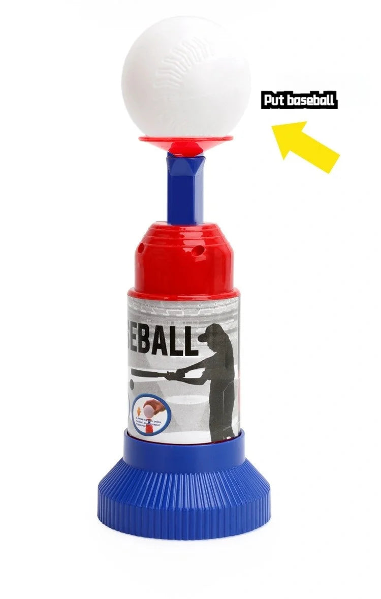 Baseball Launcher Toy, 2-in-1 Foot-Operated/Manual Press Ball Pitching Machine Indoor and Outdoor Interactive Sports Game for Kids, Kinde