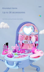 3 in 1 Kids Makeup Toy Set Girls Cosmetics Cosplay Princess Dresser case