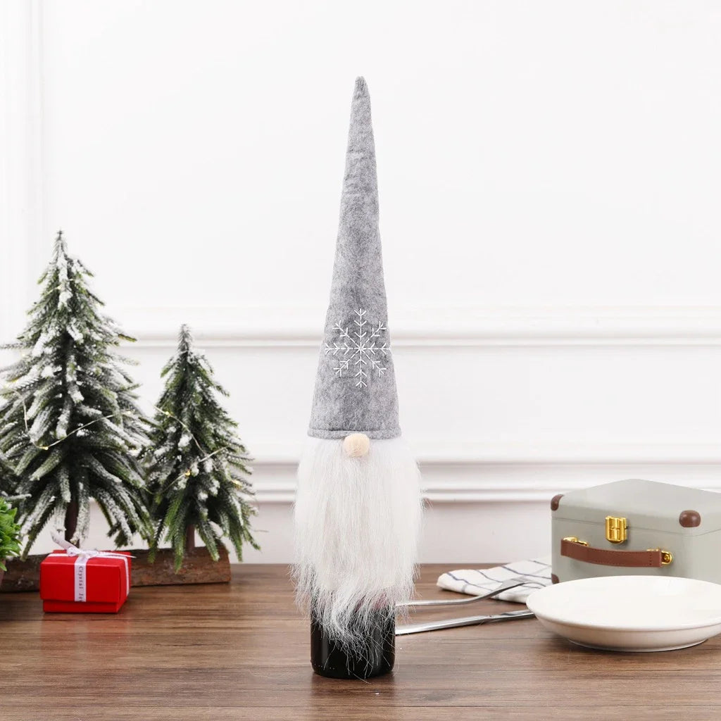 Christmas Wine Bottle Covers — Santa & Snowman Designs