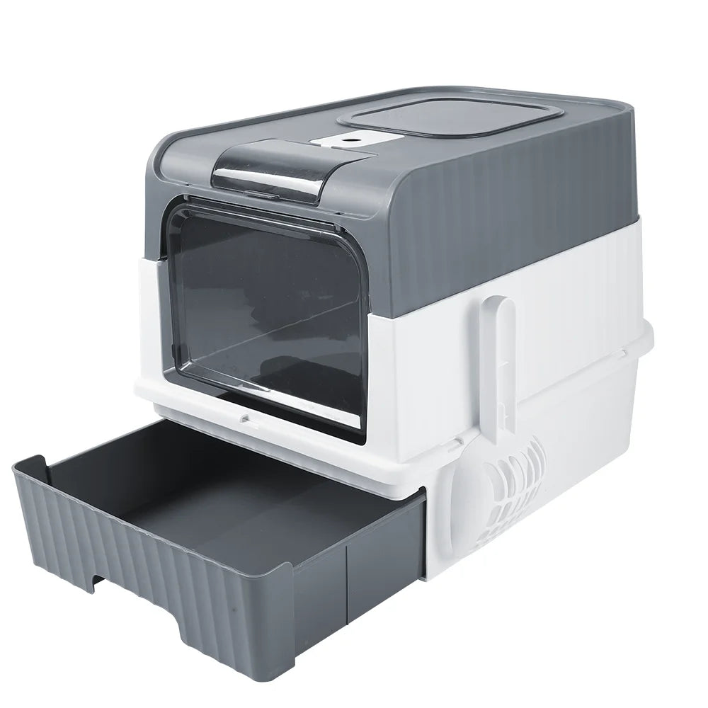 Enclosed Hooded Cat Litter Box with Scoop