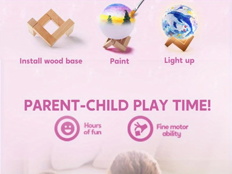 JOYFY DIY Moon Night Light toys Paint 3D Chirstmas