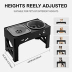 Adjustable 3-in-1 Elevated Pet Feeder with Slow Feeder Bowls