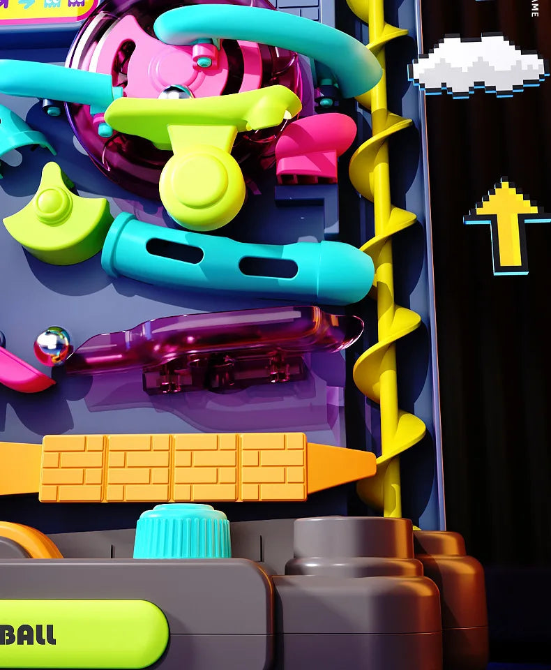 Educational Montessori Toys Multilayer Track Adventure Game Rail Rolling Ball Model Interactive Brain Kids Christmas Gift