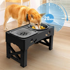 Adjustable 3-in-1 Elevated Pet Feeder with Slow Feeder Bowls