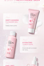 LAIKOU Sakura Kit Skin Care Sets Moisturizing and Reducing Fine Lines Cleansing Pore Product 5-Piece Korean Women's Day Gift