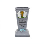 Solar LED Cross Grave Vase Outdoor Commemorative Flower Holder Garden Cemetery Memorial Decoration Light Ornament Base