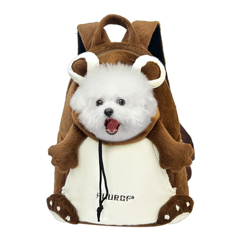 PUUROF Winter Cat Backpack, Pet Outdoor Backpack, Windproof and Warm Cat Front Bag, Outdoor Cycling Dog Bag, Dog Backpack