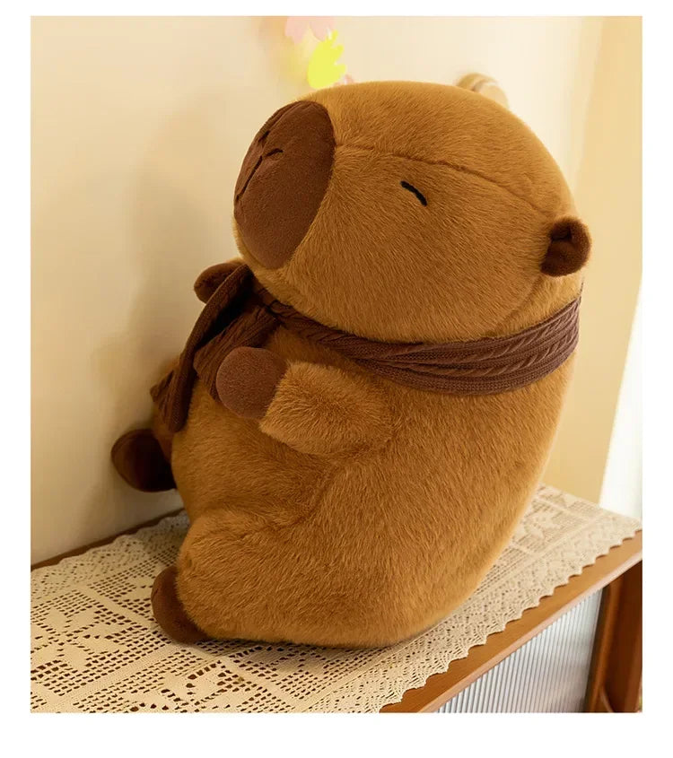 25-30CM Hot Plush Stuffed Doll Cute Scarf Pufferfish Plush Kawaii Animal Toy Children's Birthday Gift Capybara Doll Kids Toys
