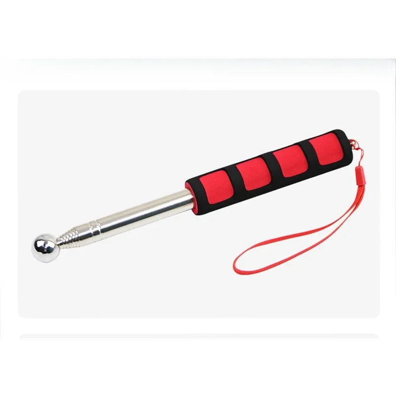 Self Defense Stick Retractable, Hollowing Drum Detection Hammer, Red