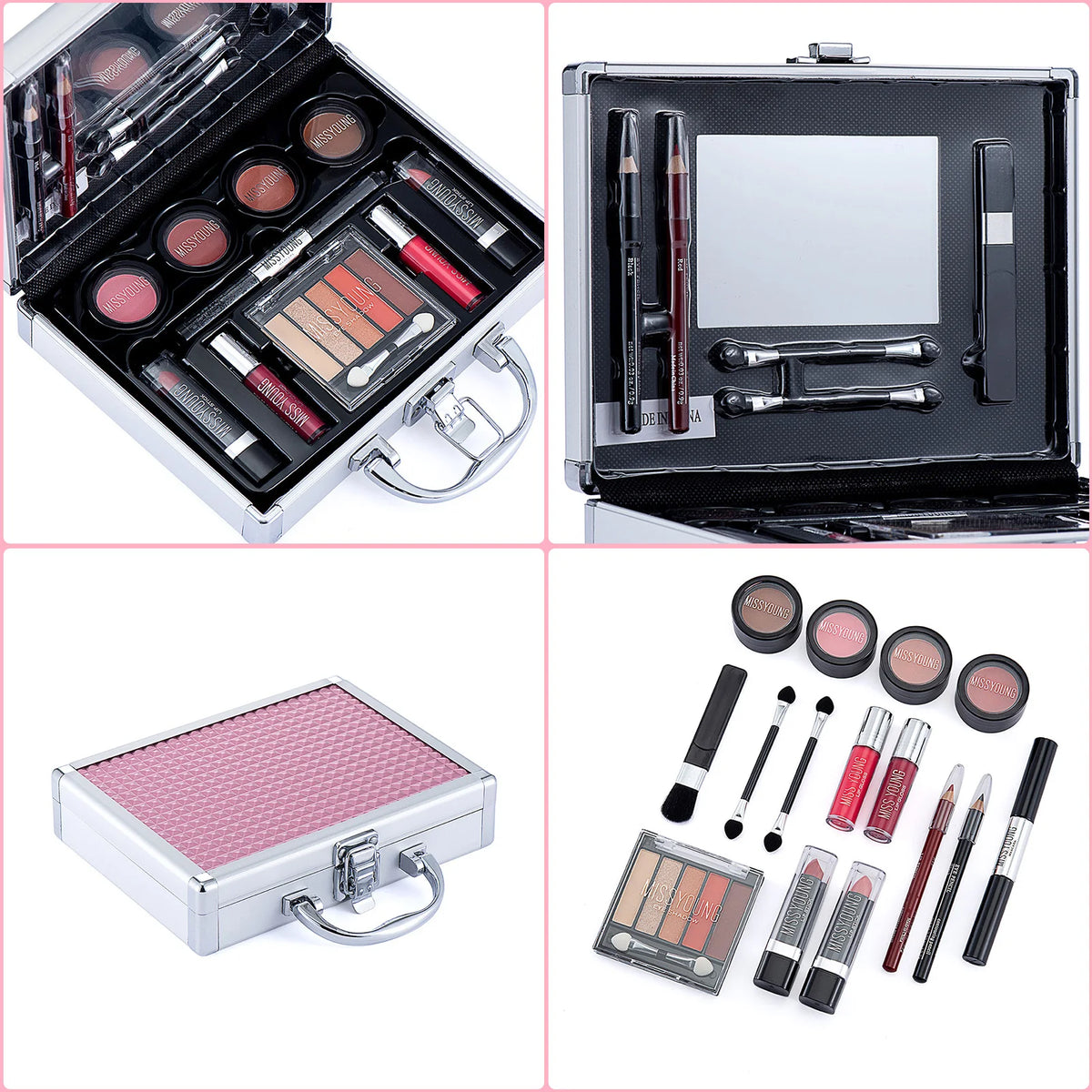 Makeup Starter Kit Professional Make Up Sets With Transparent Case Holiday Beauty Gift Set Starter Cosmetics Full Kits For Women