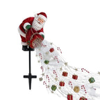 Santa LED Christmas Garden Lights, Flowing Light Effect Illuminated Decor, Waterproof Outdoor Ornament For Yard, Lawn, Pathway