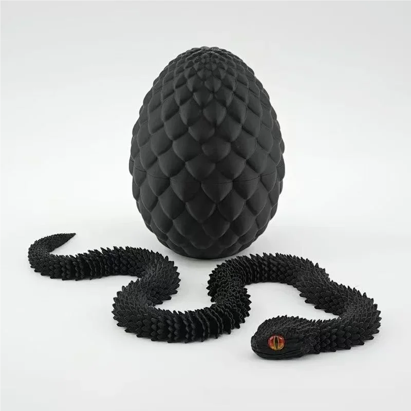 1PCS Mobile Joint Simulation Cobra and Snake Egg Statue - Creative Desktop Decoration Sculpture Home Decoration Ornament Gift