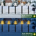 5Pcs/Set Christmas Stake Light With Star Snowflake Bell Xmas Tree Shape With 8 Modes For Garden Yard Path Patio Xmas Decoration
