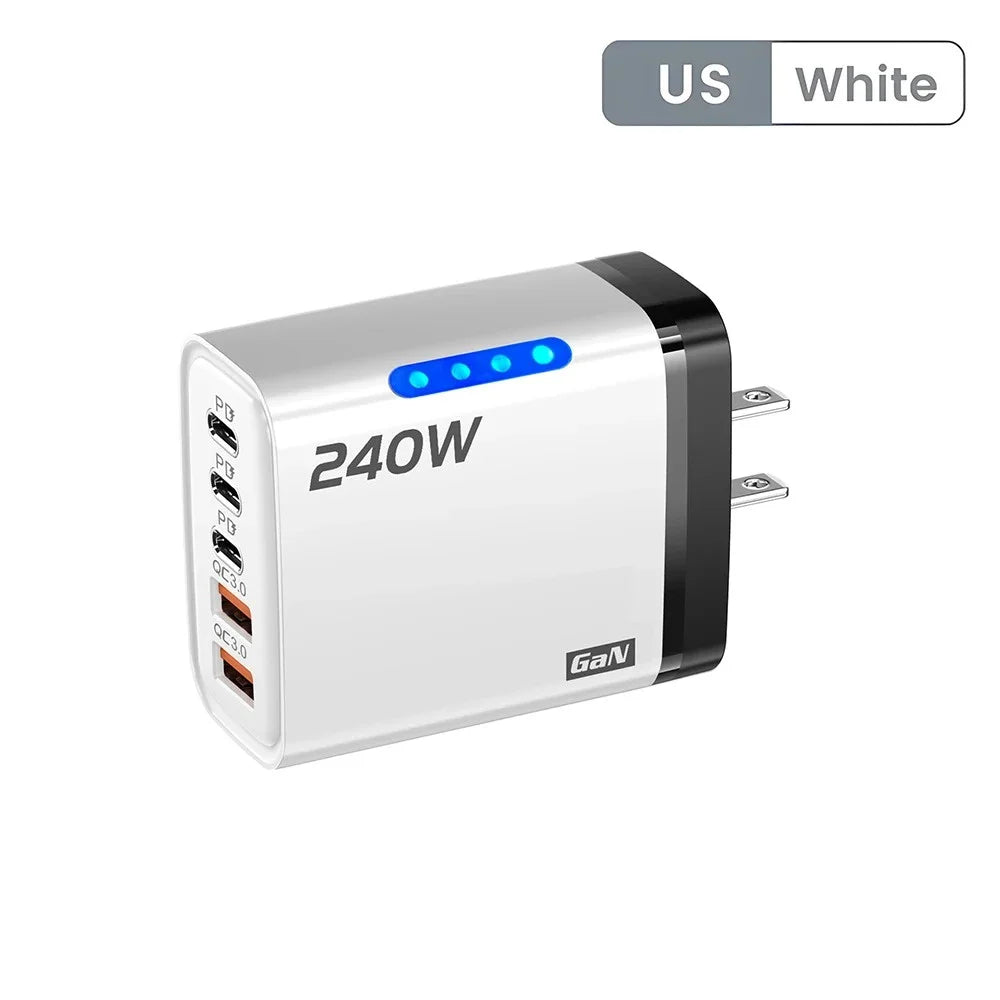240W 5-in-1 USB-C GaN Desktop Charger