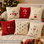 Christmas Pillow Cover Plush Soft Cushion Cover Candy Cane Pattern Decorative Throw Pillow Case Xmas Home Cozy Winter Sofa Decor